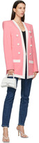 Thumbnail for your product : Balmain Pink & White Collarless Blazer