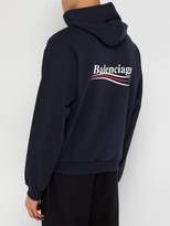 Thumbnail for your product : Balenciaga Logo-print Cotton Hooded Sweatshirt - Mens - Navy