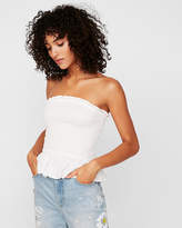 Thumbnail for your product : Express Smocked Peplum Tube Top