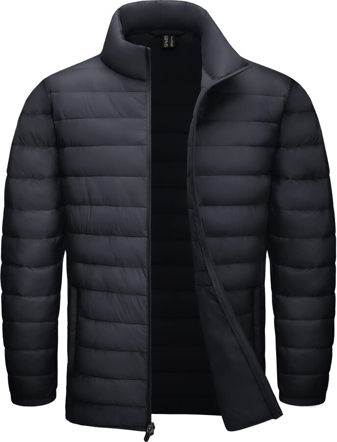 TACVASEN Men's Down Jackets without Hood WaterResistant Lightweight