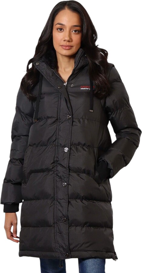 Canada Weather Gear Women's Long Heavyweight 2 in 1 Puffer Jacket and Vest