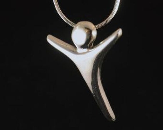 Etsy sterling Silver Free Spirit Pendant Yoga Meditation Necklace