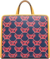 Thumbnail for your product : Gucci Children Blue Interlocking G Snail Print Leather Tote Bag - Kids - Calf Leather