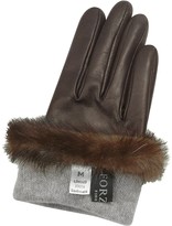 Thumbnail for your product : Forzieri Women's Dark Brown Italian Nappa Leather Gloves w/Mink Fur
