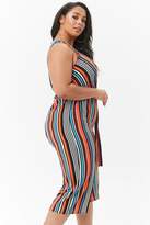 Thumbnail for your product : Forever 21 Plus Size Crepe Multicolor Striped Surplice Palazzo Jumpsuit