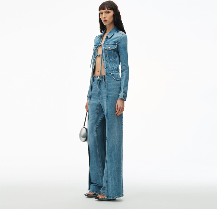 春夏にも活躍のロング丈【alexanderwang】Tie front duster Coat Alexander Wang Duster Denim Coat With Tie Front - ShopStyle
