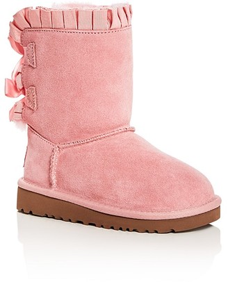 UGG Girls' Bailey Sheepskin Bow Ruffle Boots - Toddler