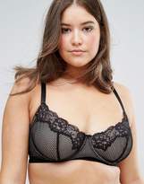 Thumbnail for your product : ASOS Curve Caggie Fishnet & Lace Underwire Bra