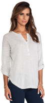 Thumbnail for your product : Autumn Cashmere Tab Sleeve Henley w/ Skull Buttons