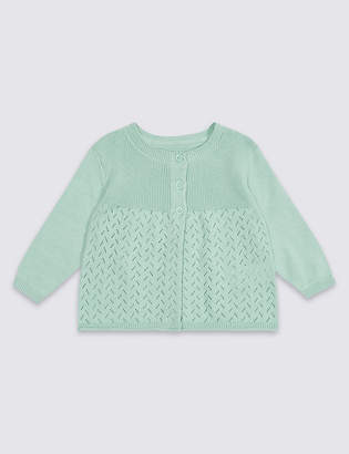 Marks and Spencer Pure Cotton Pointelle Cardigan
