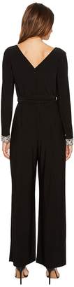 Vince Camuto Long Sleeve Jumpsuit w/ Beaded Cuffs Women's Jumpsuit & Rompers One Piece