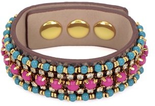 Juicy Couture Beaded Leather Snake Wrap Bracelet
