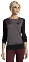 Thumbnail for your product : Tahari black and grey knit 'Zarra' colorblock sweater
