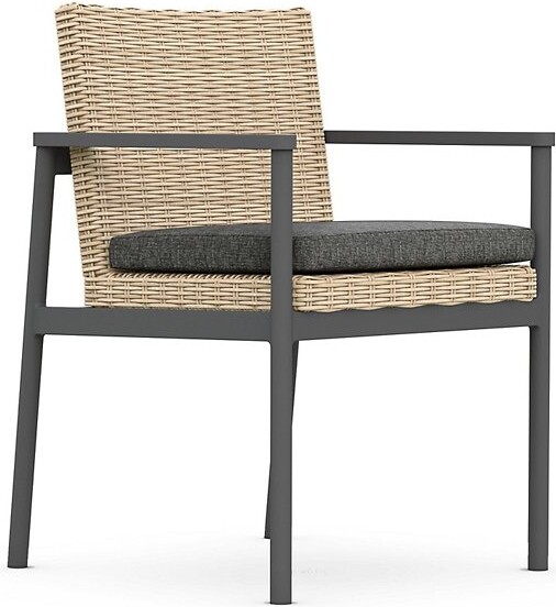 Azzurro Living Terra Outdoor Dining Armchair, Set of 2 in Black