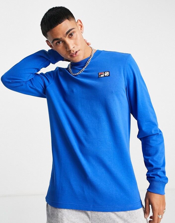 Fila tennis club long sleeve top with back print in blue - ShopStyle