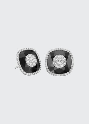 Novelty Earrings KnSam Women Stud Earrings Stainless Steel Round Cut Black Crystal 8X8MM 