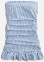 Thumbnail for your product : J.Crew Strapless ruffle-hem swim dress in seersucker stripe