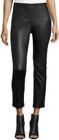 Thumbnail for your product : alexanderwang.t Cropped Napa Leather Leggings, Black