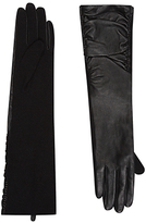 Thumbnail for your product : Accessorize Long Ruched Leather Faced Glove