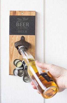 Cathy's Concepts Acacia & Slate Wall Bottle Opener