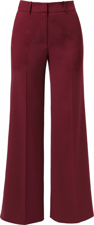 Aggi by Halewski Purple Franzi Burgundy Wine Wide Leg Trousers - Long