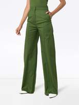 Thumbnail for your product : Vika Gazinskaya pleat front cotton flared trousers