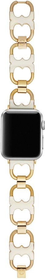 Tory Burch Double T Link Band for Apple Watch, Gold-Tone/Ivory, 38 