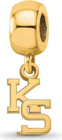 Black Bow Jewelry Co. BlackBowJewelry14kYellowGoldPlatedSterlingSilverKansasStateWildcatsNCAAExtraSmallKSLogoBeadCharm