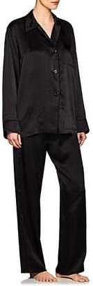 Araks Women's Kate Silk Long-Sleeve Pajama Top - Black