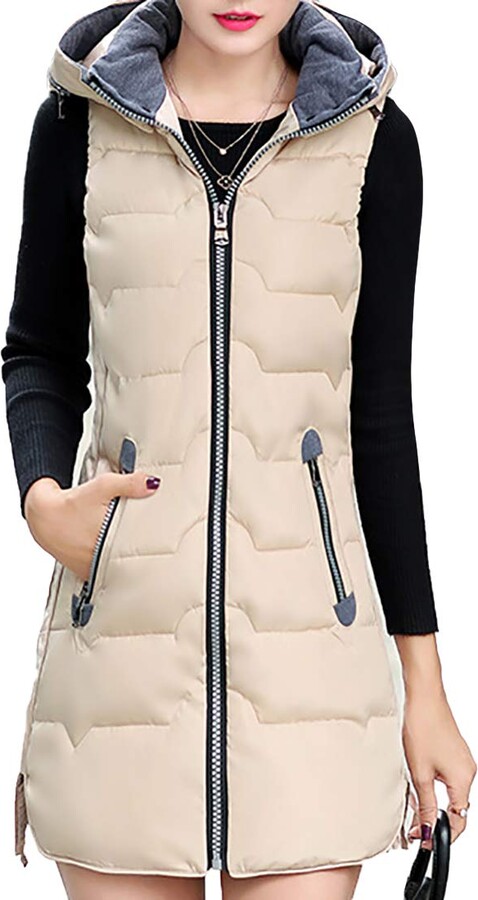 Monki Long Quilted Vest in Black Womens Clothing Jackets Waistcoats and gilets 