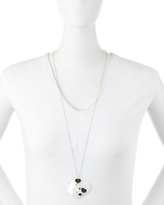 Thumbnail for your product : Mother of Pearl Nanis Mother-Of-Pearl & Onyx Heart Pendant Necklace