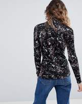 Thumbnail for your product : Warehouse Floral Print Polo Neck Top