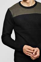 Thumbnail for your product : boohoo Colour Block Long Sleeve Knitted Jumper