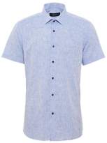 Thumbnail for your product : Quiz Blue Linen Short Sleeve Shirt