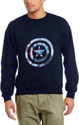 Marvel Men's Avengers Assemble Captain America Montage Symbol Long Sleeve Sweatshirt