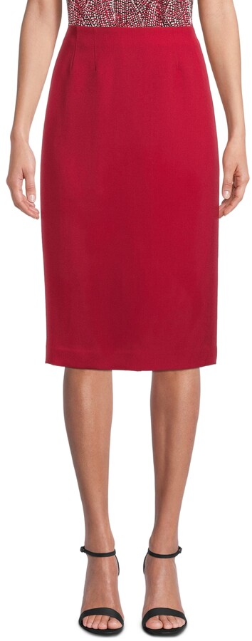 kasper crepe pencil midi skirt