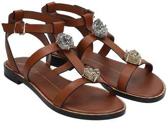 Lola Cruz Brown Leather Flat Sandal
