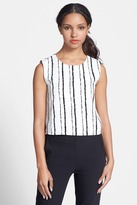 Thumbnail for your product : Vince Camuto 'Inkblot Stripe' Sleeveless Blouse (Petite)