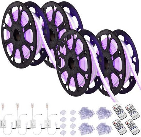 Yescom USA, Inc. DELight 50 Ft Neon LED Light Rope Cuttable Party Bar Wine Cabinets Decor 4 Pack