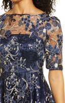 Thumbnail for your product : Eliza J Sequin Floral Embroidery Fit & Flare Cocktail Midi Dress