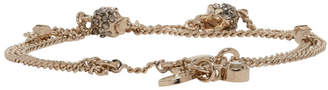 Alexander McQueen Gold Double Chain Skull Bracelet