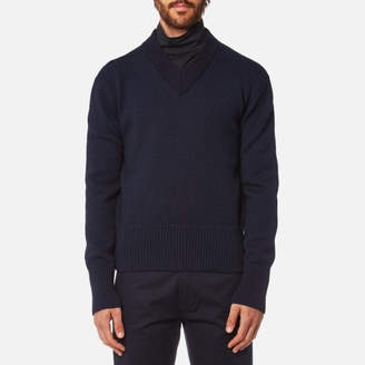 Our Legacy Men's V Neck Pullover Navy Compact Wool