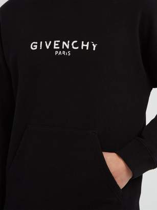 Givenchy Logo-print Cotton Hooded Sweatshirt - Mens - Black