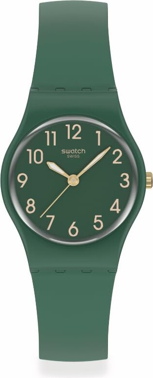 Swatch Lady Women's Watch Casual Plastic Green Quartz Waterproof Notes of Pecan