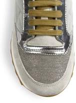 Thumbnail for your product : Brunello Cucinelli Monili Cap Toe Mixed Media Sneakers