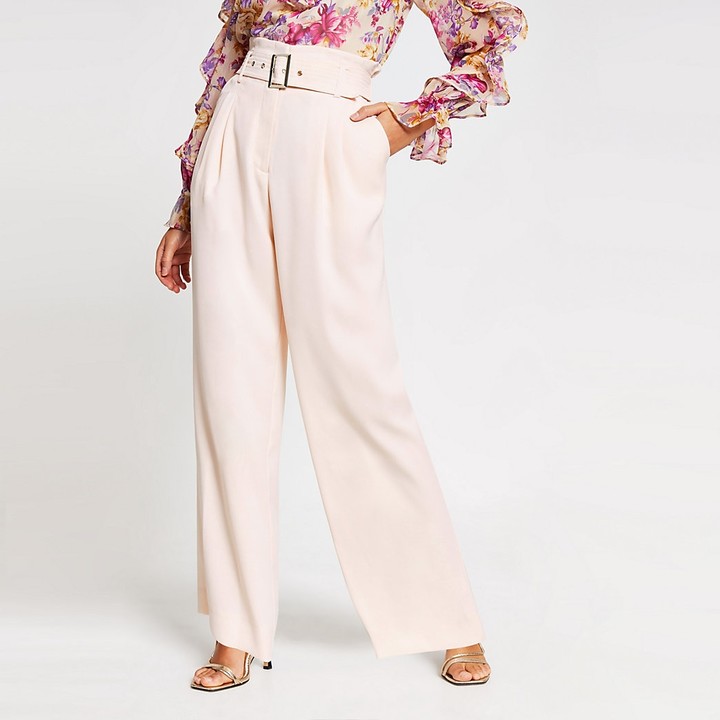 petite belted trousers