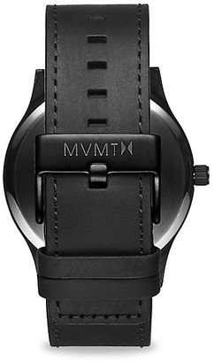 MVMT Classic Black Stainless Steel & Leather-Strap Watch