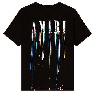 AMIRI Black Paint Drip Logo T-Shirt - NOBLEMARS
