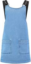 Thumbnail for your product : boohoo Female Slogan Pinafore Denim Dress