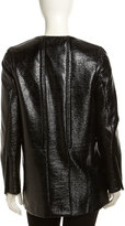 Thumbnail for your product : Robert Rodriguez Laminated Off-Center Coat, Black